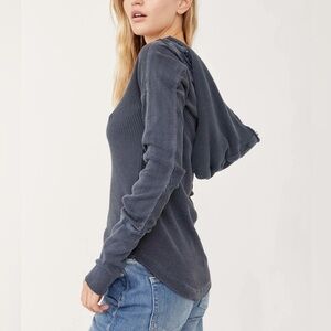 Free People NWT Margo Essential Hoodie Outerspace Dark Blue Size XS 🪼